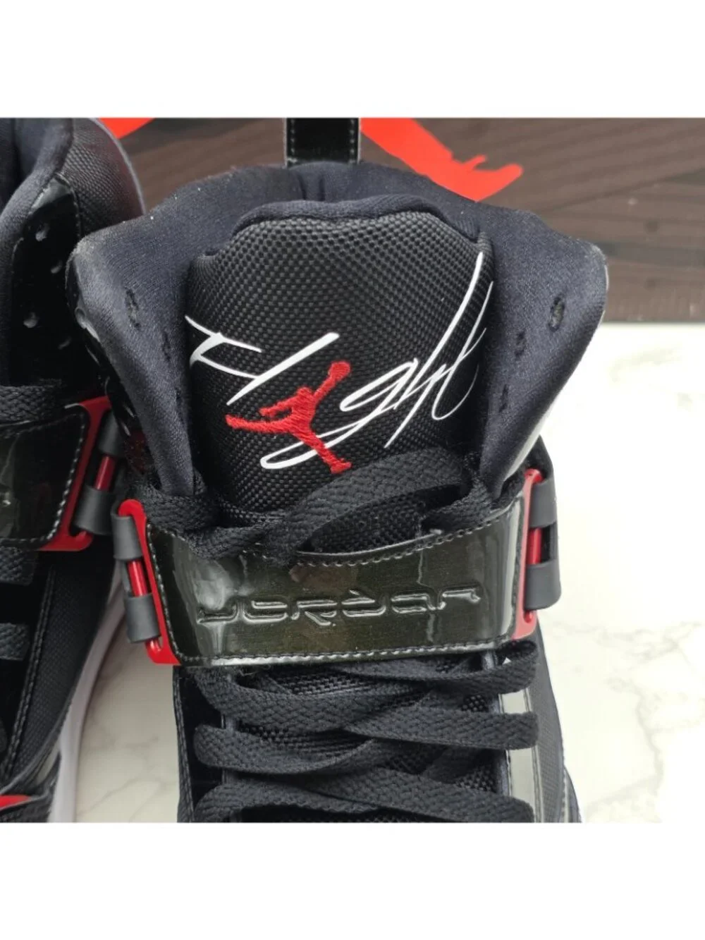 Nike Air Jordan Flight 45 High Bred Mens Size 13 Black Varsity Red White Sneaker